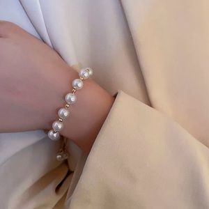 6.5 - 7.0 mm Pearl Lab Grown Alternating Adjustable Bracelet